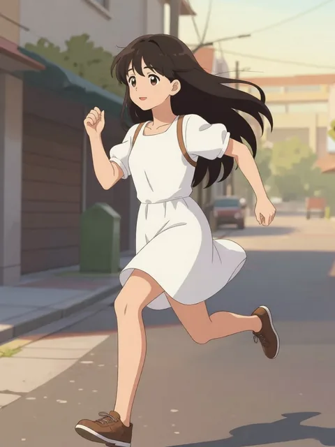 The same anime character running