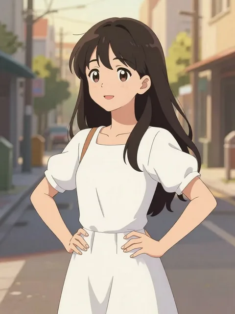 The same anime character with hands on hips
