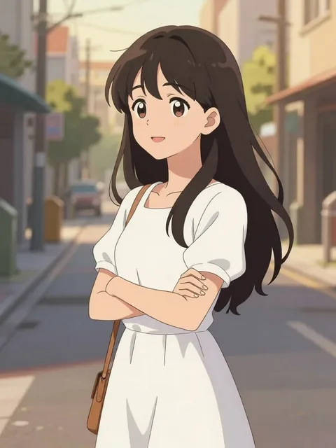 The same anime character with arms crossed