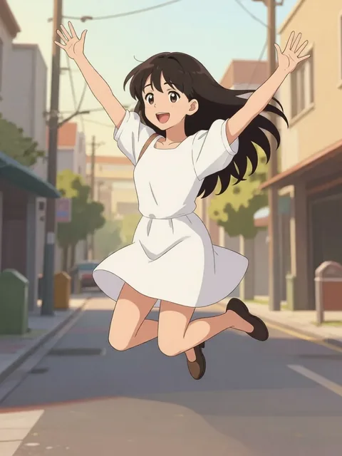 The same anime character jumping