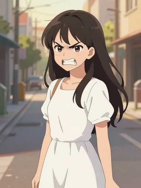 The same anime character with an angry expression