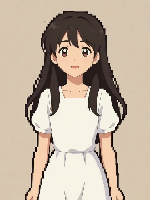 The same character as a 32-bit pixel sprite facing left