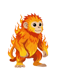 Fire monkey portrait