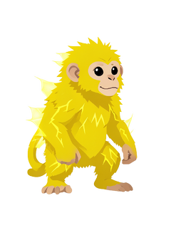 Electric monkey portrait — original