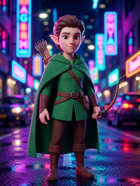 AI-generated fantasy character in a detailed scene
