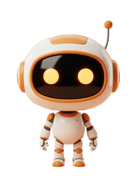 The white robot, then the same robot as a chibi figurine
