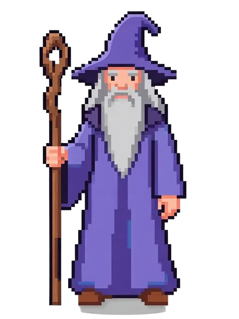 Wizard character in Mascot style