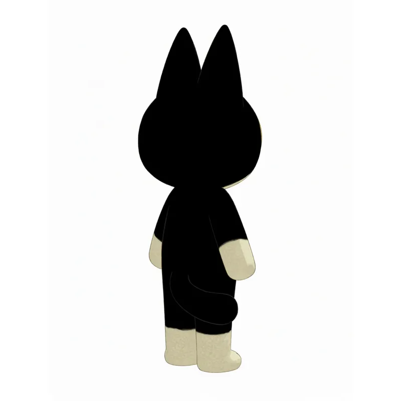 Back-right quarter of the cartoon cat, full body example