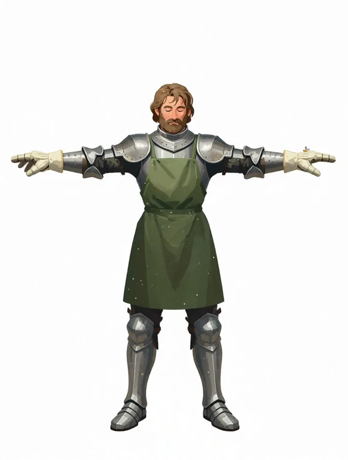 Full-body T-pose rendered from a single uploaded portrait