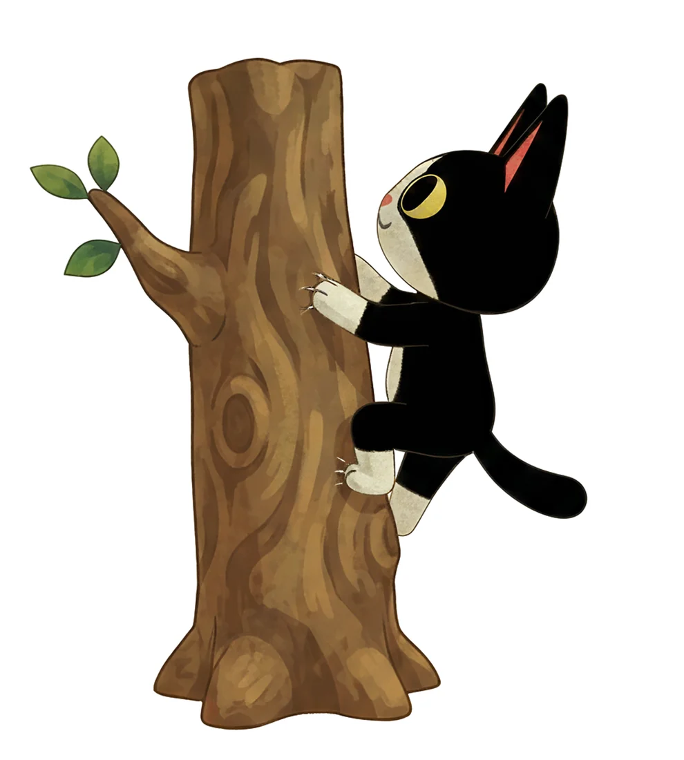 One of four Multi outputs — the uploaded character climbing a tree