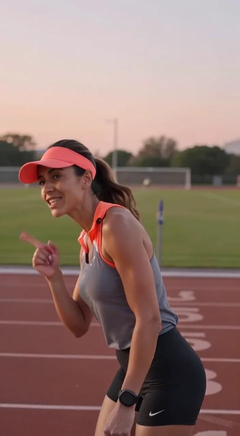 A filmed fitness performance provides the motion reference